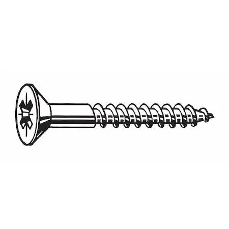 Zoro Select U51876.011.0075 Wood Screw, #4, 3/4 In, Plain 18-8 Stainless Steel