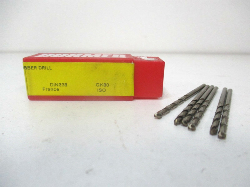 Dormer (0374849) 2.2mm x 53mm OAL 135° Cobalt Straight Jobber Drill - Pack of 6