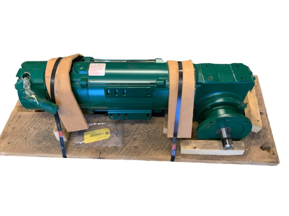 Baldor DC Electric Motor with Master Power Gear Reducer, 1750 RPM, 15:Ratio