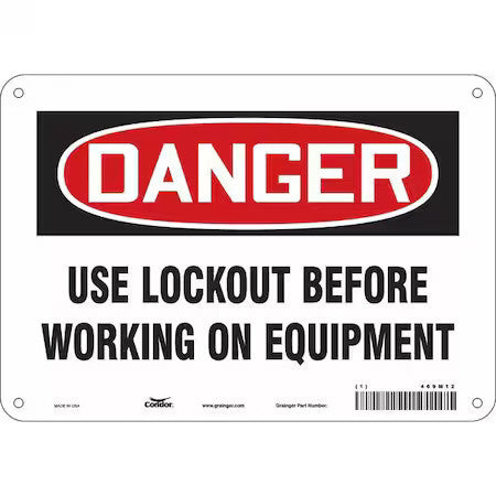 Condor 469M12 Safety Sign, 7 In Height, 10 In Width, Aluminum, Vertical