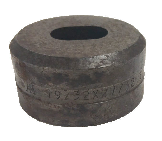 IRONWORKER OBLONG PUNCH PRESS DIE 19/32" WIDE 27/32" LONG OD 2" HEAD HEIGHT 1"