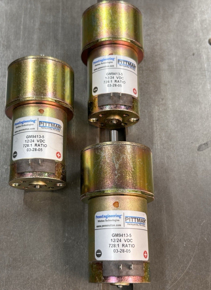 QTY 1 PITTMAN GEAR MOTOR 12/24V 728:1 RATIO VERY STRONG  1/4” SHAFT POWERFUL !