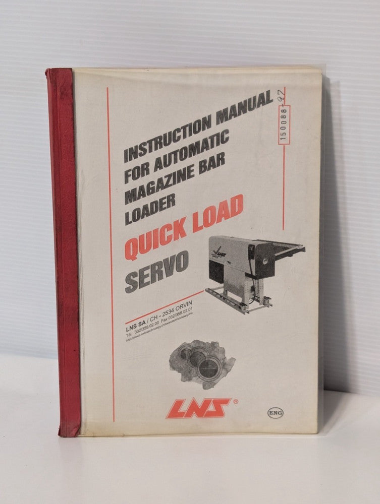LNS Servo Automatic Magazine Bar Loader Instruction & Owners Manual, as shown