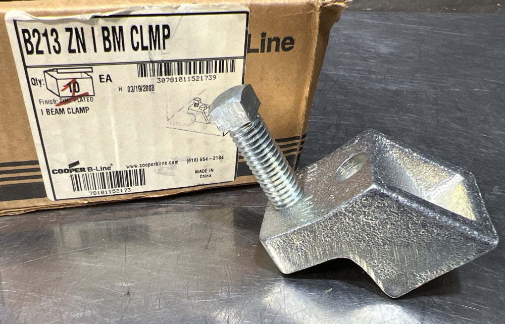 Nos Surplus Cooper BLINE B213ZN I-BEAM CLAMP 7/8" MAX FLANGE ZINC PLATED. 1 unit