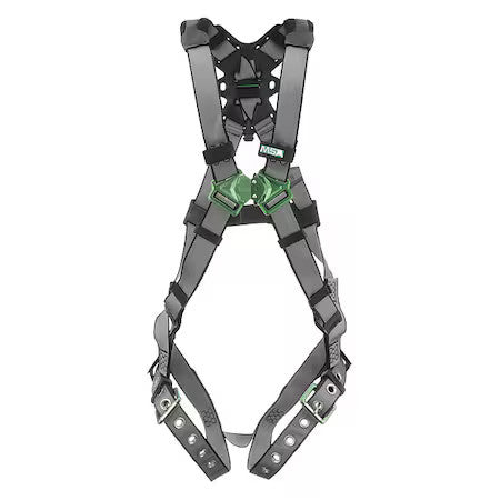 Msa Safety 10195092 V-Fit Full Body Harness, M, 400 Lb., Quick-Connect Chest/