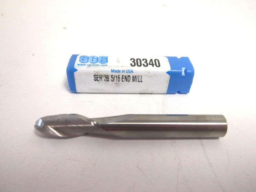 SGS 30340 SER 3B Carbide 5/16 x 3/16 x 2-1/2 Ball Nose End Mill