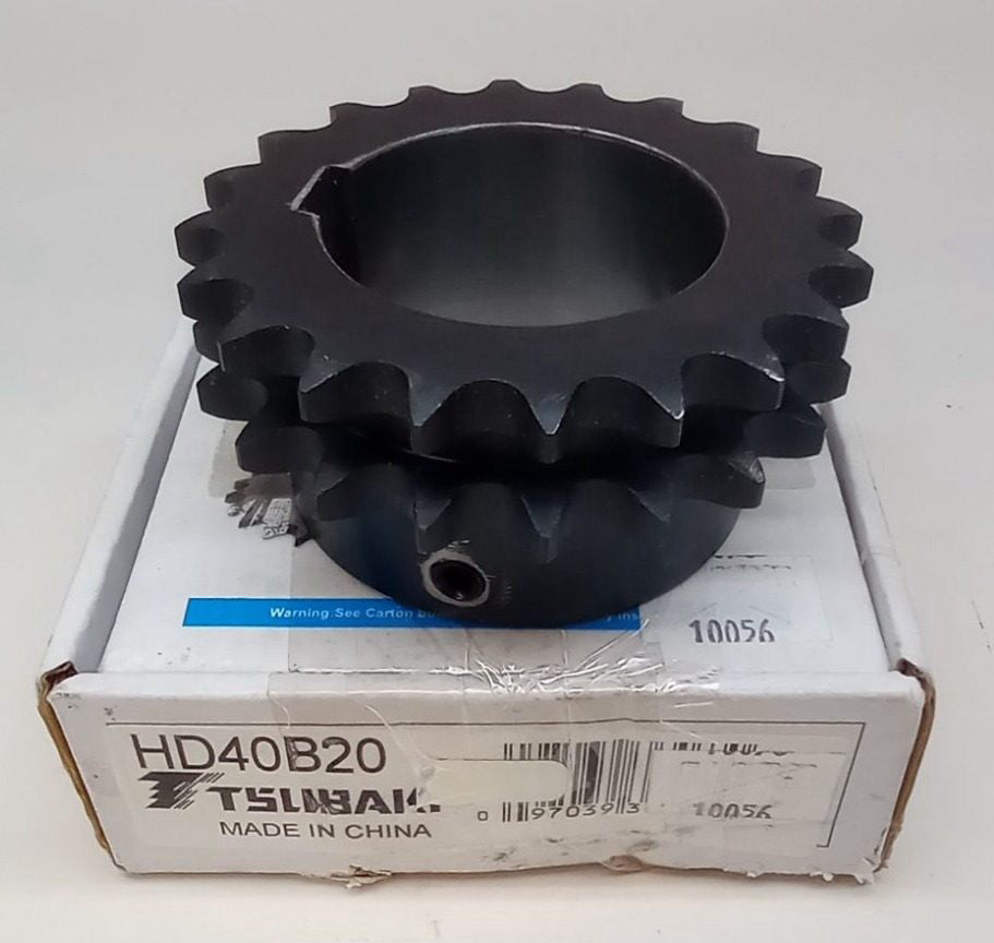 Tsubaki HD40B20 Sprocket Double Roller 2" Bore 20T #40