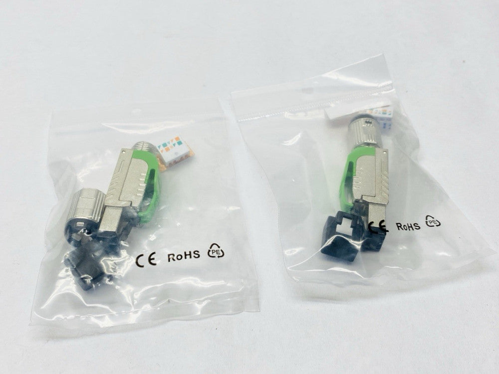 Linkup CON-TLC6ASFT-GN-02 Cat6A RJ45 Wireable Connector 22AWG S/FTP 10G 2-PACK