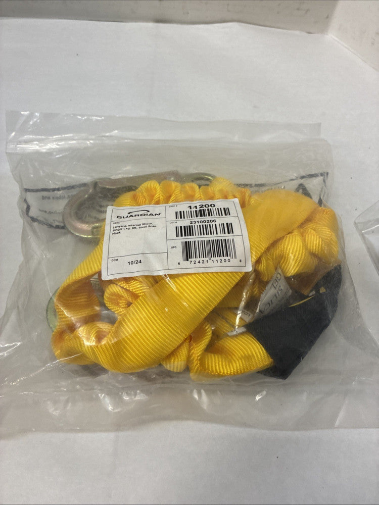 Guardian Fall Protection 11200 Internal Shock 6' Single Leg Lanyard NEW!!!