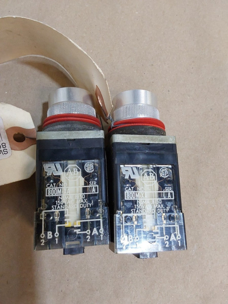 Allen Bradley 800MR-JX9B Switch SER A With 800M-xa Ser A (LOT OF 2)
