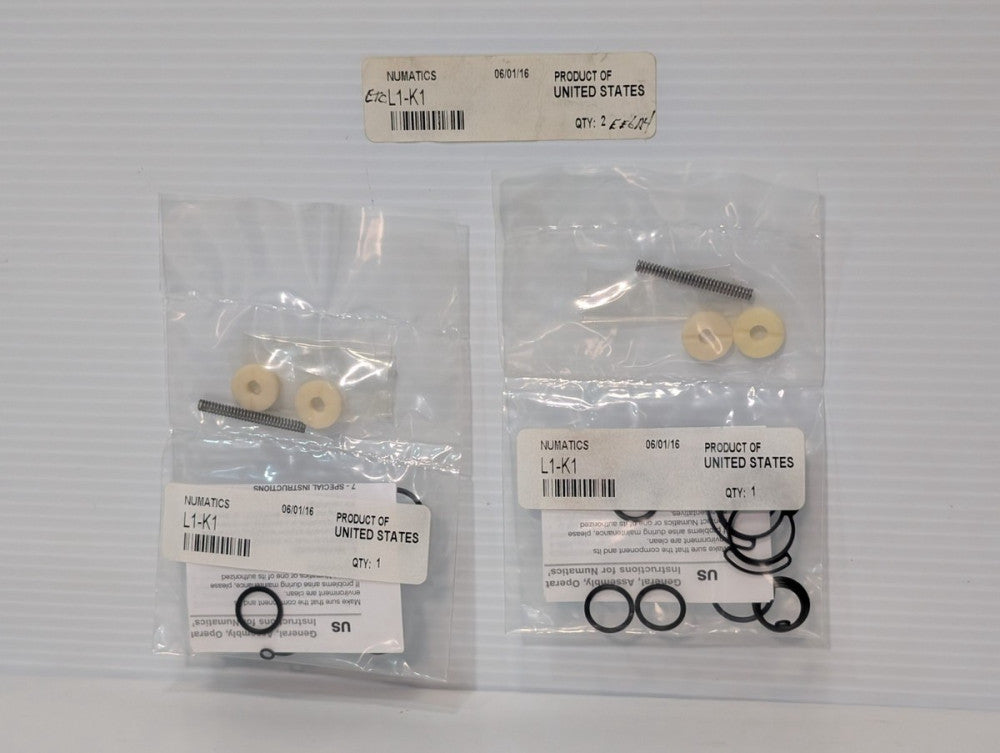 Lot of 2 Numatics L1-K1 seal kits for solenoid valves, O-rings & spring