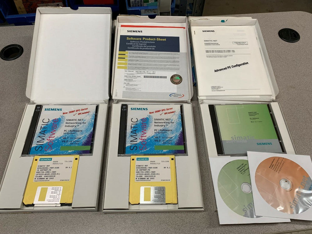 LOT OF 3 SIEMENS SIMATIC SOFTNET-PG V6.1 + V6.0 RUNTIME SOFTWARE 6GK1704-1PW61-3