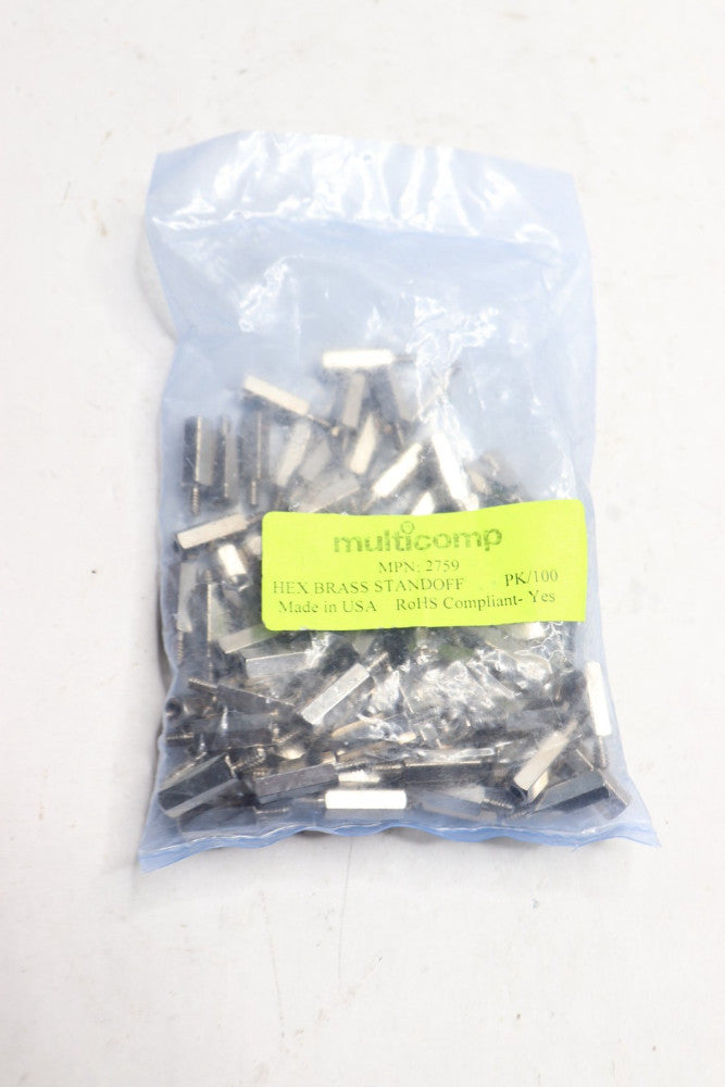 (100-Pk) Hex Male-Female Brass 15.875 mm, 22.225 mm 2759