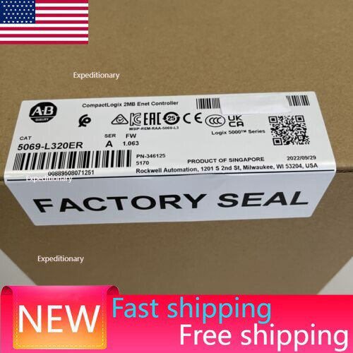 AB 5069-L320ER /A CompactLogix 5380 Controller 2MB Surplus Sealed US Free Tax