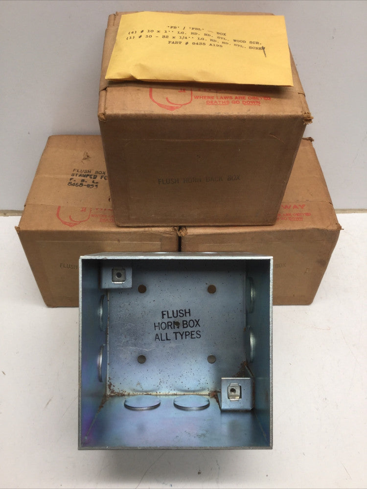 FBL Flush Horn Back Box 8468-853, 4.5” Wide X 3.75” Deep (LOT of 3)
