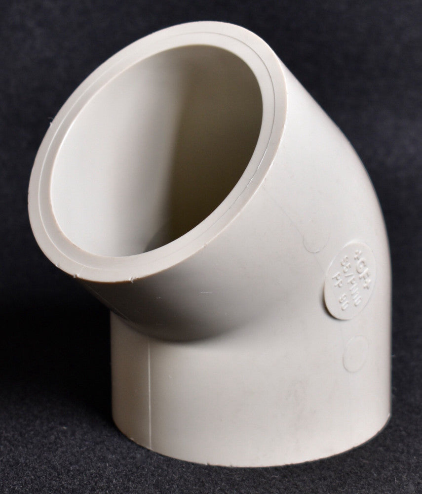 Georg Fischer 3" 90mm Butt Fusion 45 Deg Elbow d90 S5/PN10 PP 90  727.158.513