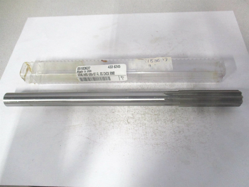 (433-0.6245) 0.6245" x 2-1/4" x 9" OAL 8-Flute High Speed Steel Chucking Reamer 