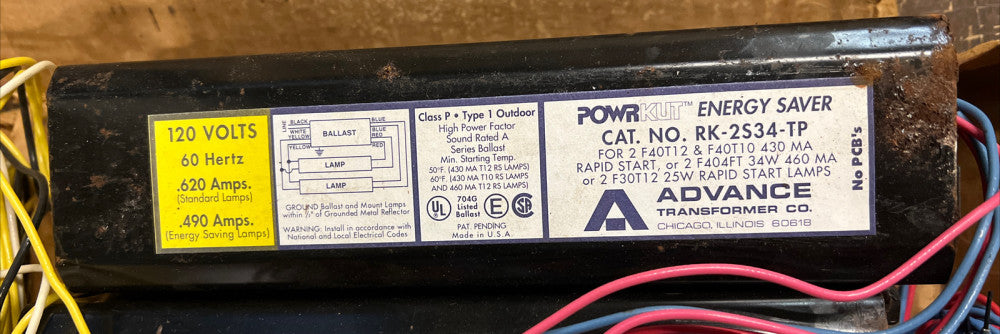 1 Piece Nos Surplus Advance RK-2S34-TP Ballast