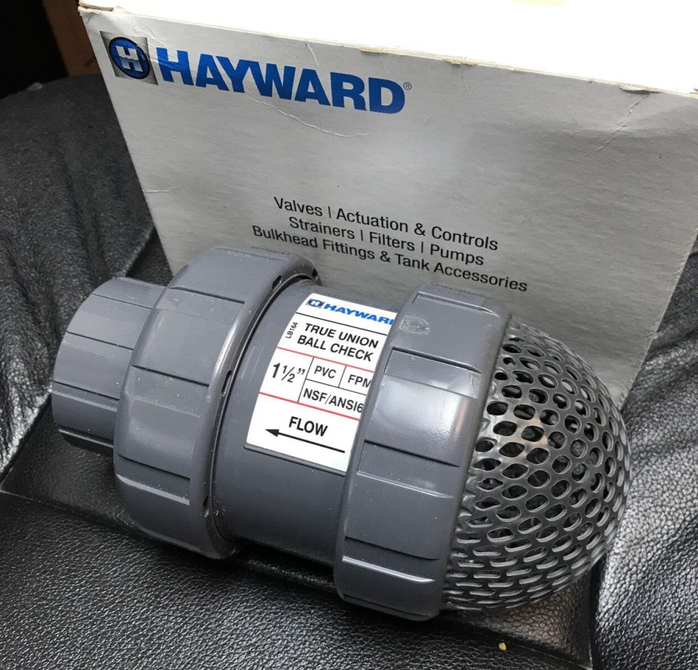 Hayward FV11.50ST 1-1/2" PVC True Union Ball Check Valve with Foot Valve Screen