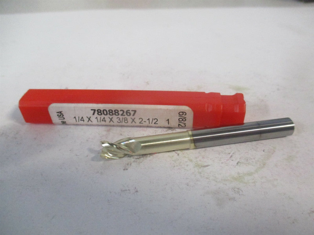 (35025006N18C5) 1/4 x 3/8" x 1/4" x 2-1/2" OAL 3Fl Solid Carbide Square End Mill