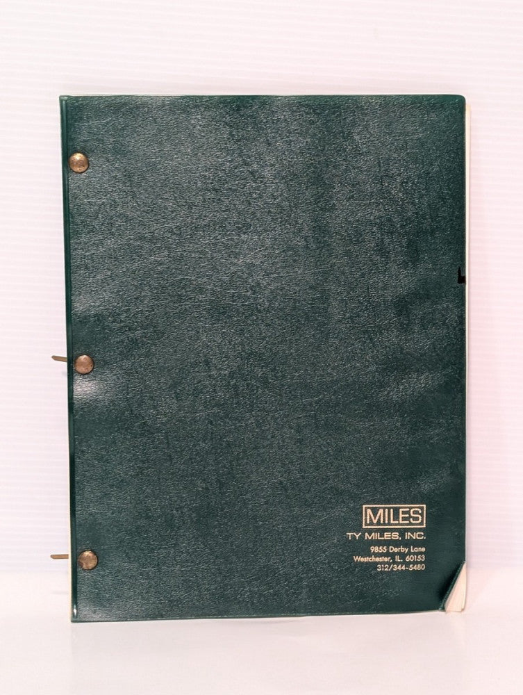 Miles High Speed Broaching Machines Installation & Maintenance Manual, as shown