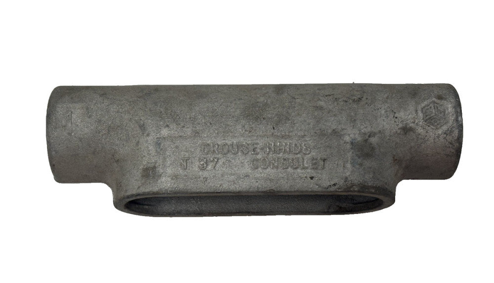 CROUSE HINDS CONDUIT BODY T37 1", OAL: 7-1/4" IRON ALLOY, FORM 7, RMC