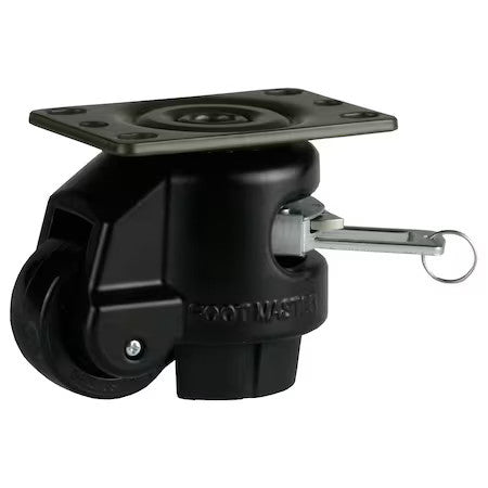 FOOT MASTER GDR-60-F-NYN-FBL-PUS Leveling Caster, Ratchet, 50 mm Nylon Wheel,