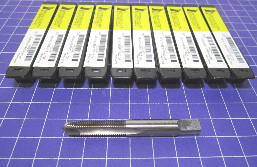 3/8-24 UNF 3F Plug Chamfer HSS RH H2 Spiral Point Taps Pack of 10