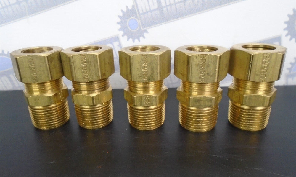 Lot of 5 - PARKER - 68C-12-12 Brass Fitting Male Connector 3/4" Pipe Size (NEW)