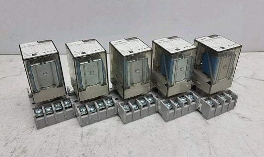 5 Pack Allen Bradley 700-HA32Z24 Series D 24V Relay With 700-HN125 Series A Base