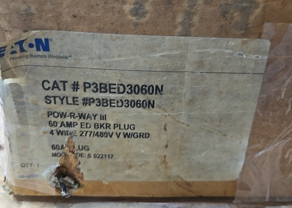 Eaton P3BED3060N Pow-R-Way III Busway Plug in Unit  60 Amp 3-Pole