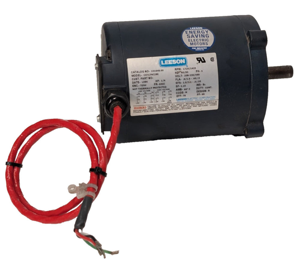 Leeson C4T17NC28E motor 101648.00, 1/4HP, 1725/1425RPM, 3PH, TENV, S56S frame