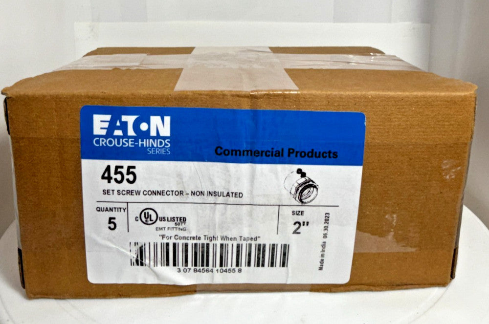 (Box of 5) Eaton 455 2" Set Screw Connector Non Insulated