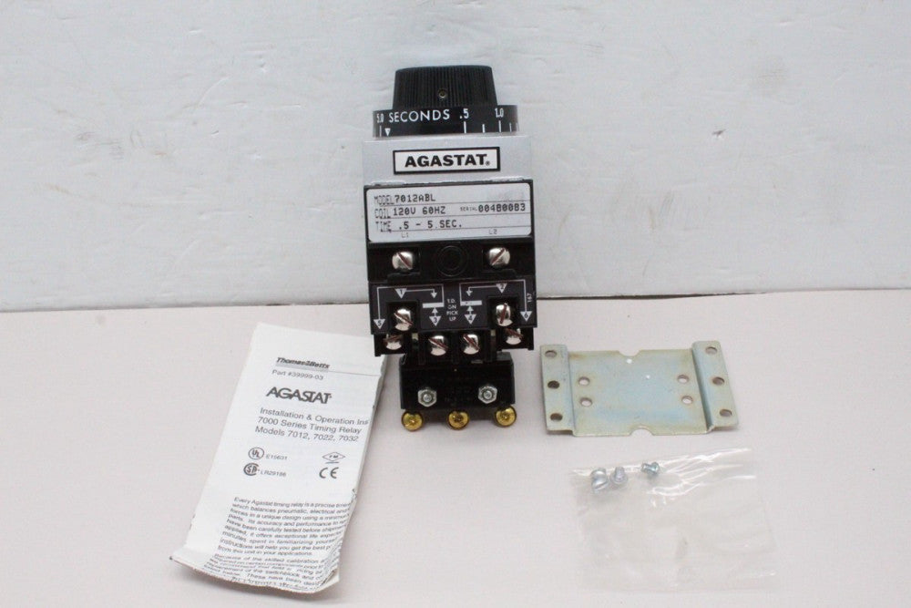 AGASTAT  7012ABL Timing Delay Relay .5-5 sec - 120v 60HZ