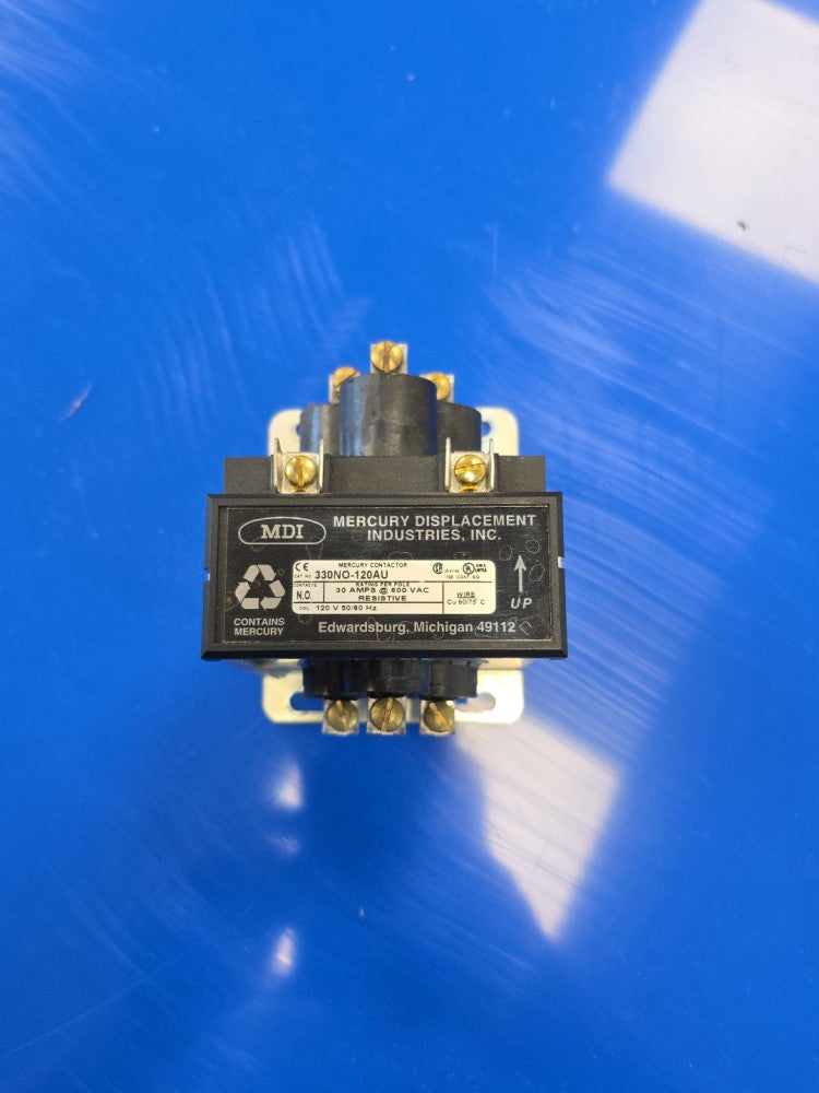 MDI 330NO-120AU 30 Amp Mercury Contactor 120V Coil 30A 3-Pole 600V