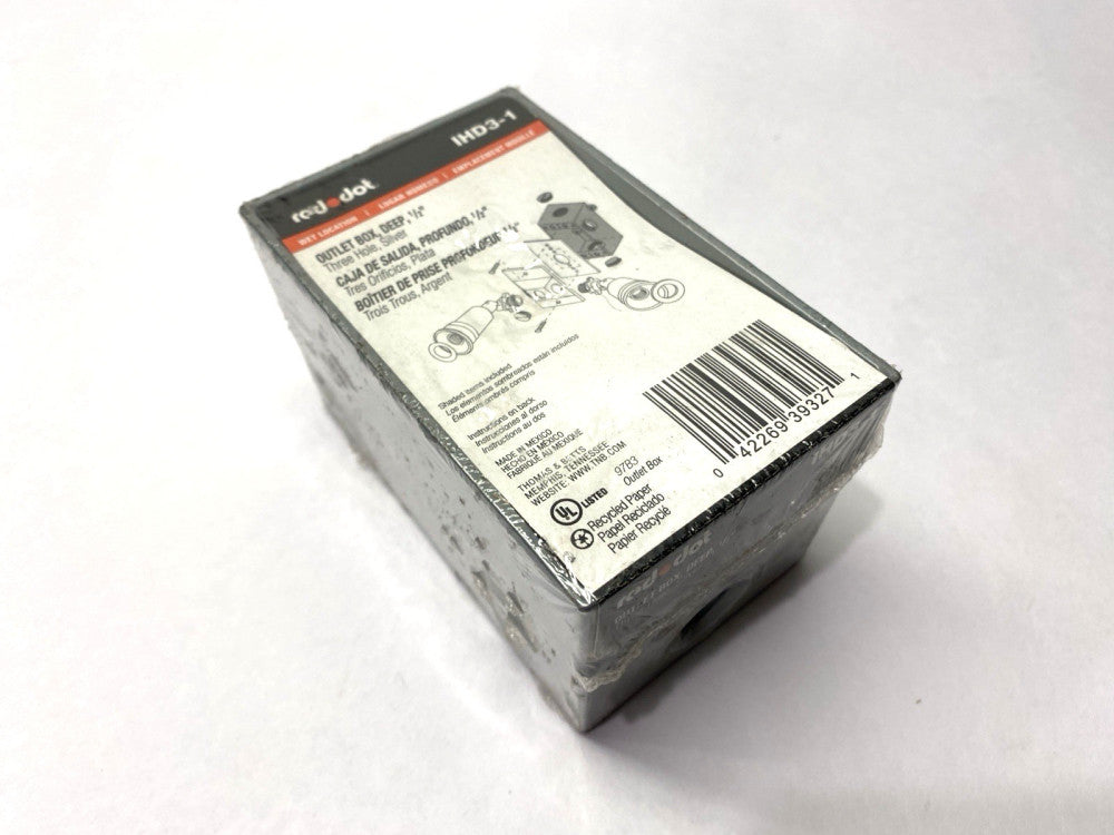 Red Dot IHD3-1 Deep Outlet Box Three Hole 1/2"