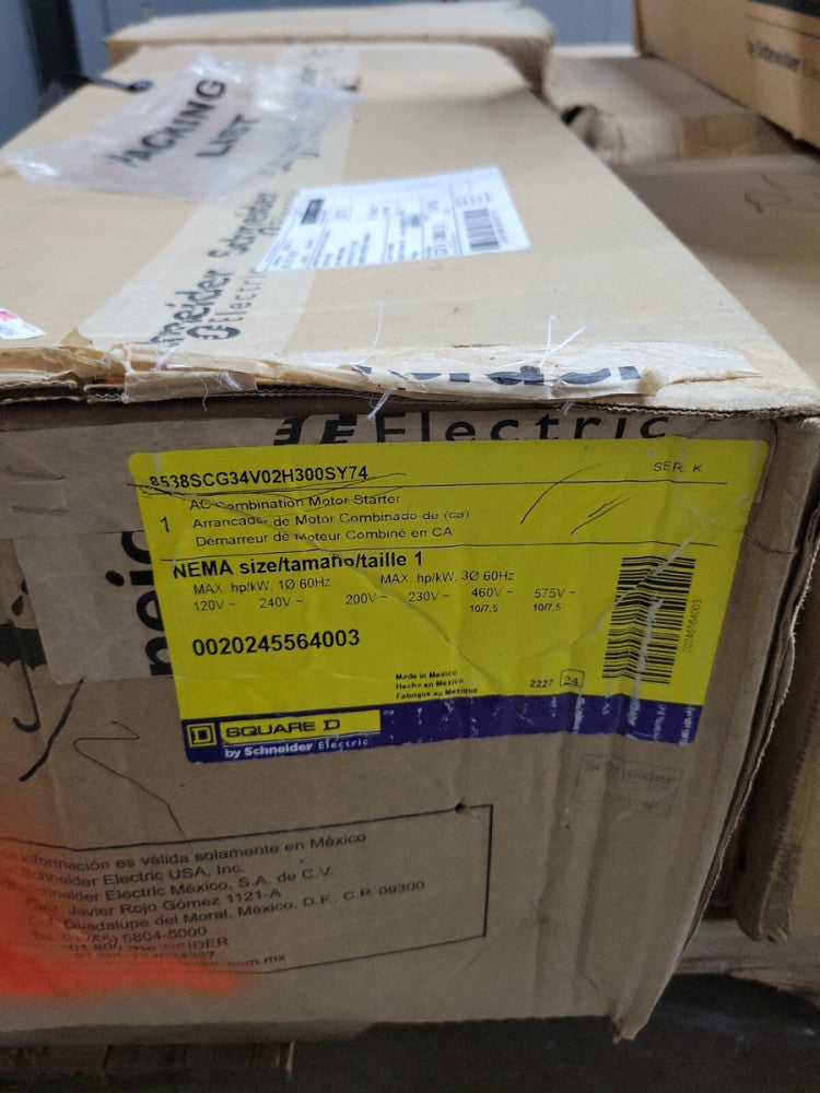 1- Square D 8538SCG34V02H30SY74 AC Combination Motor Starter 30 Amp Type 1