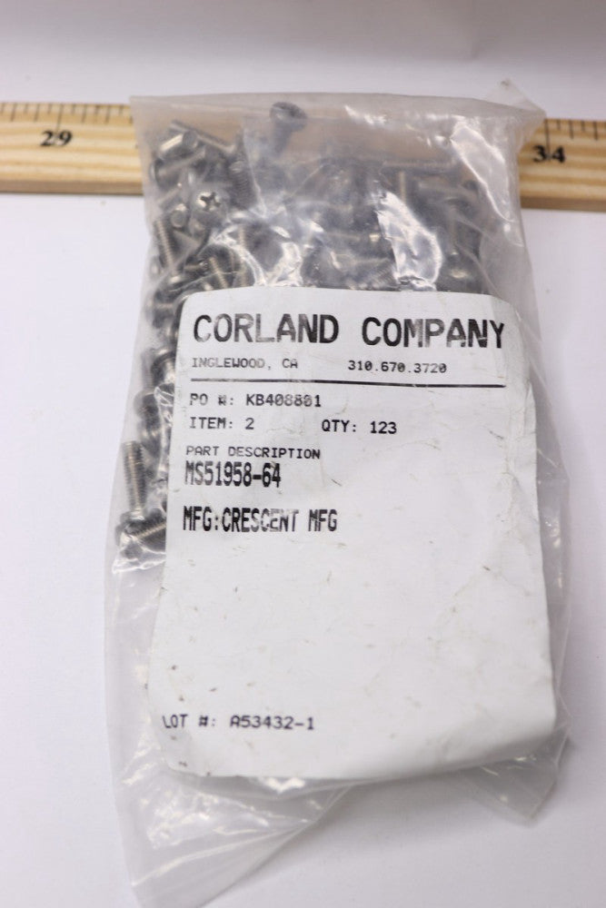 (123-Pk) Corland Company Stainless Steel Phillips Pan Head Screws 5/8" MS51958-6