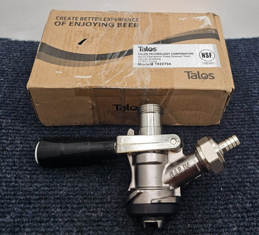 Talos 1022704 Tap Keg Coupler Stainless Steel Probe - Black Handle