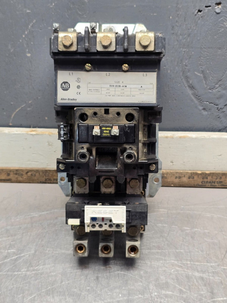 ALLEN BRADLEY 509-EOB-A1M ,SIZE 4 STARTER ,480V COIL, NICE TAKEOUT! MAKE OFFER!