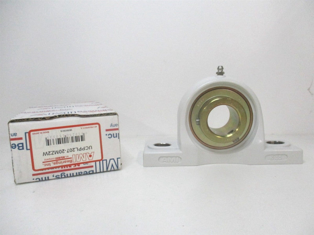 AMI UCPPL207-20MZ2W 1-1/4" Set Screw Locking Thermoplastic Pillow Block Bearing