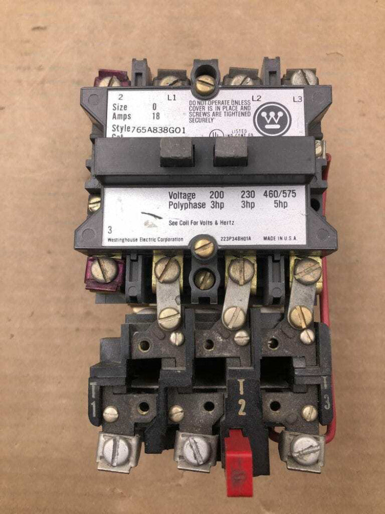 Westinghouse A200M0CAC Size 0 Low Voltage Starter 18A 200/230/460/575V 3/5HP