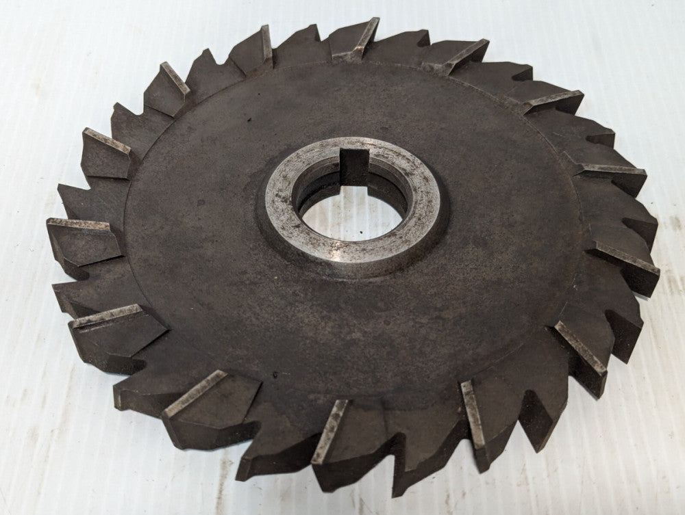 7.5" Side Milling Cutter Staggered 28 Tooth 1.5" Notched Bore