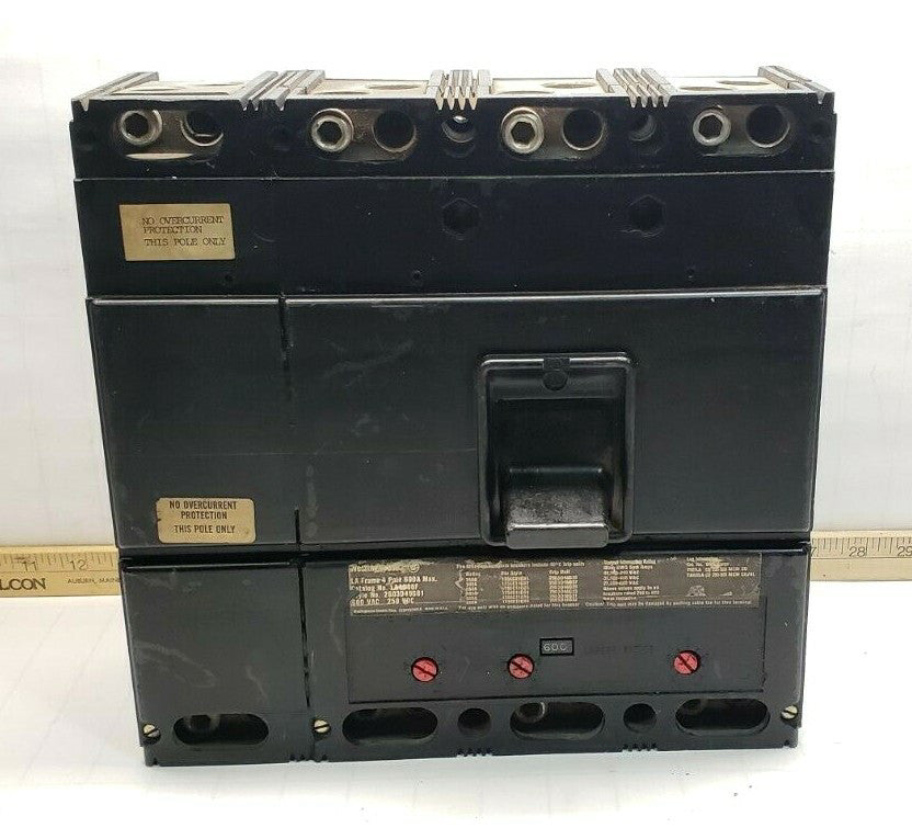 WESTINGHOUSE 600 AMP CIRCUIT BREAKER W/ 600 AMP TRIP 600 VAC 4 POLE  LA4600F