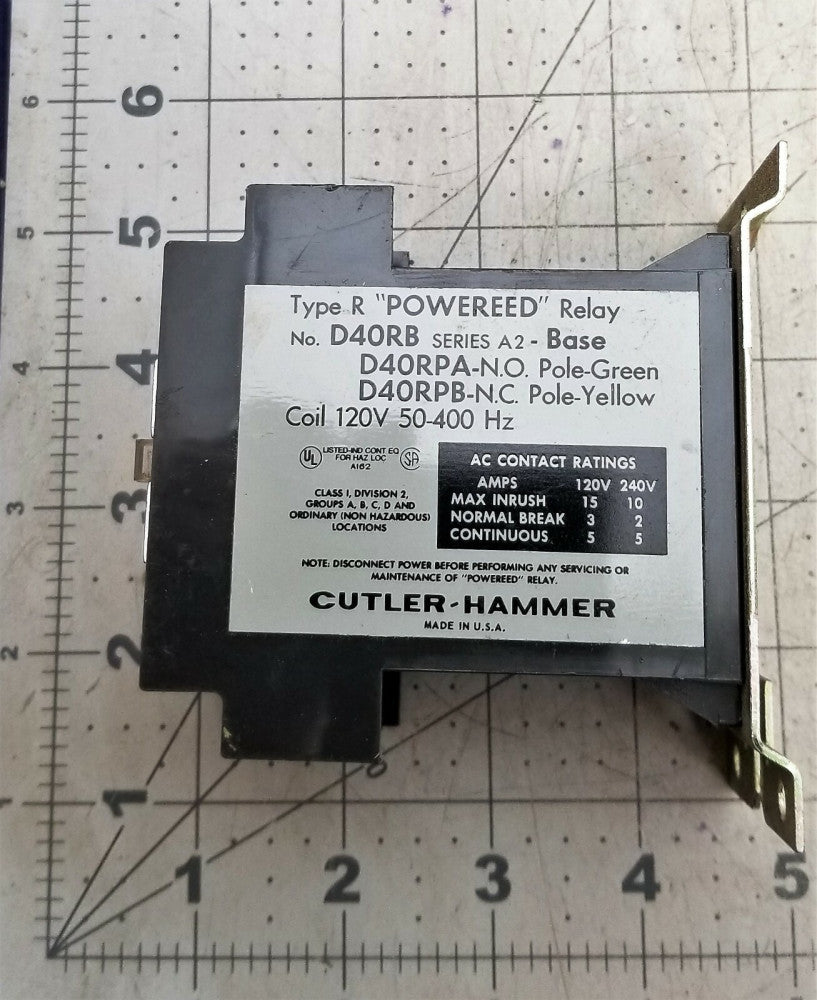 Cutler-Hammer D40RB RELAY D40RPA D40RPB TESTED WORKING PULL [C4B4]