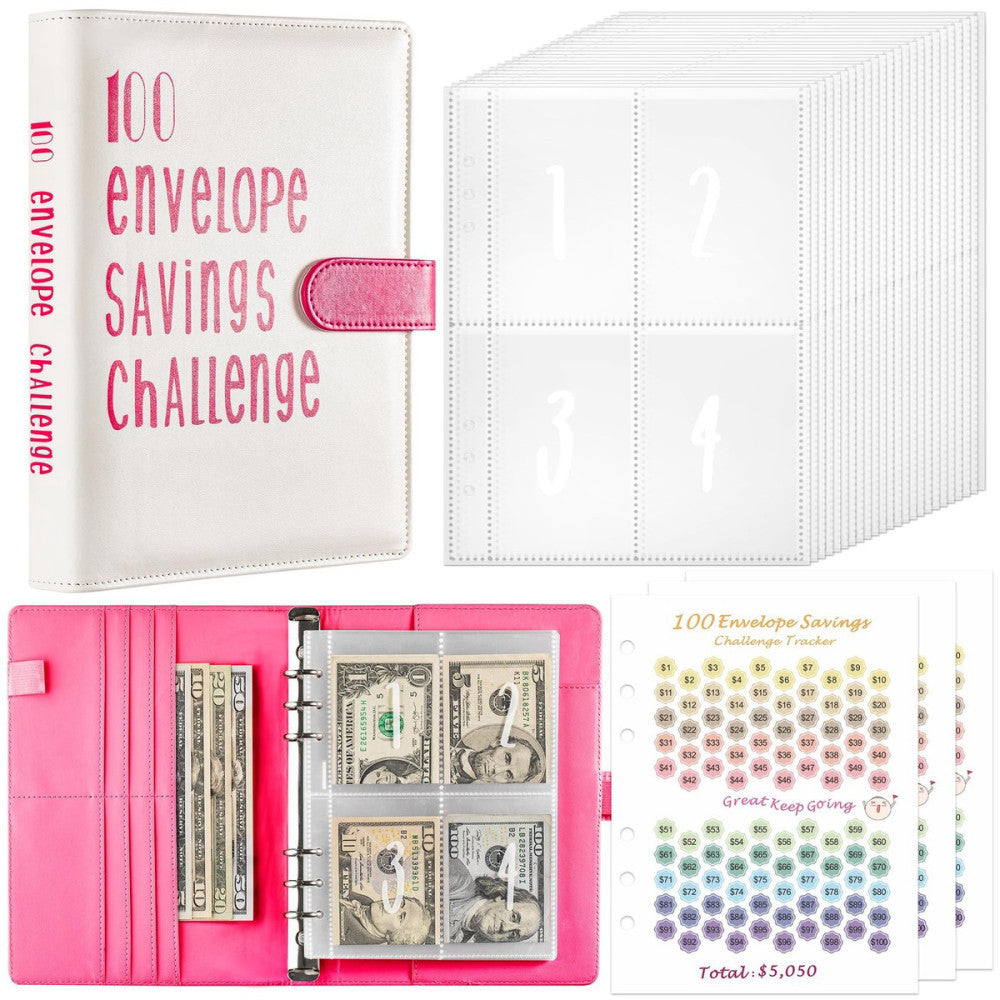 100 Envelopes Money Saving Challenge Save $5050 in 100 Days A5 Budget Money S...