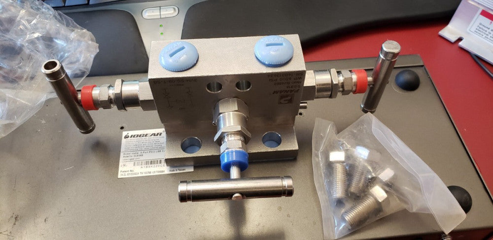Panam 3VM-SS-8-T-SG 3 Valve Manifold, Pipe to Flange, Sour Gas Service NACE MR
