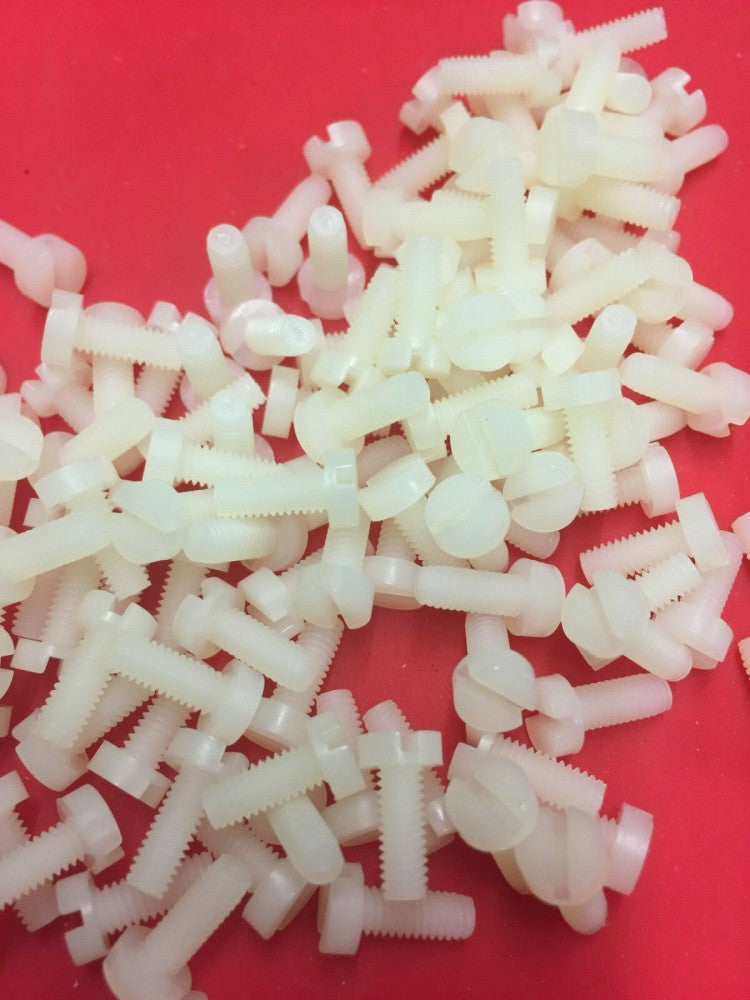 Lot of 250 Plastic Nylon Cheese Head Machine Screws M4-0.70mm 10mm Long