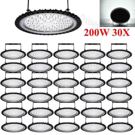 30x 200W UFO LED High Bay Light Shop Lights Warehouse Commercial Lighting Lamp