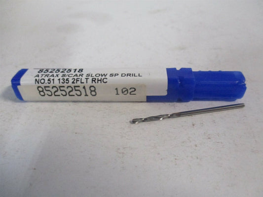(460-300670) #51 135° Spiral Flute Solid Carbide Screw Machine Drill Bit 